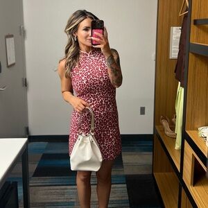 Stylish Pink Leopard Print Mini Dress